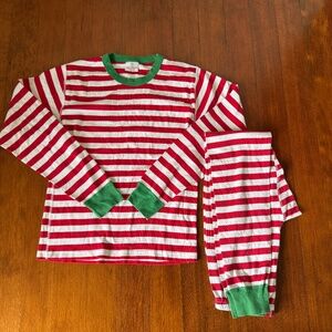 HANNA ANDERSSON Adult Striped Long John Pajama Set Organic Cotton Holiday Size S